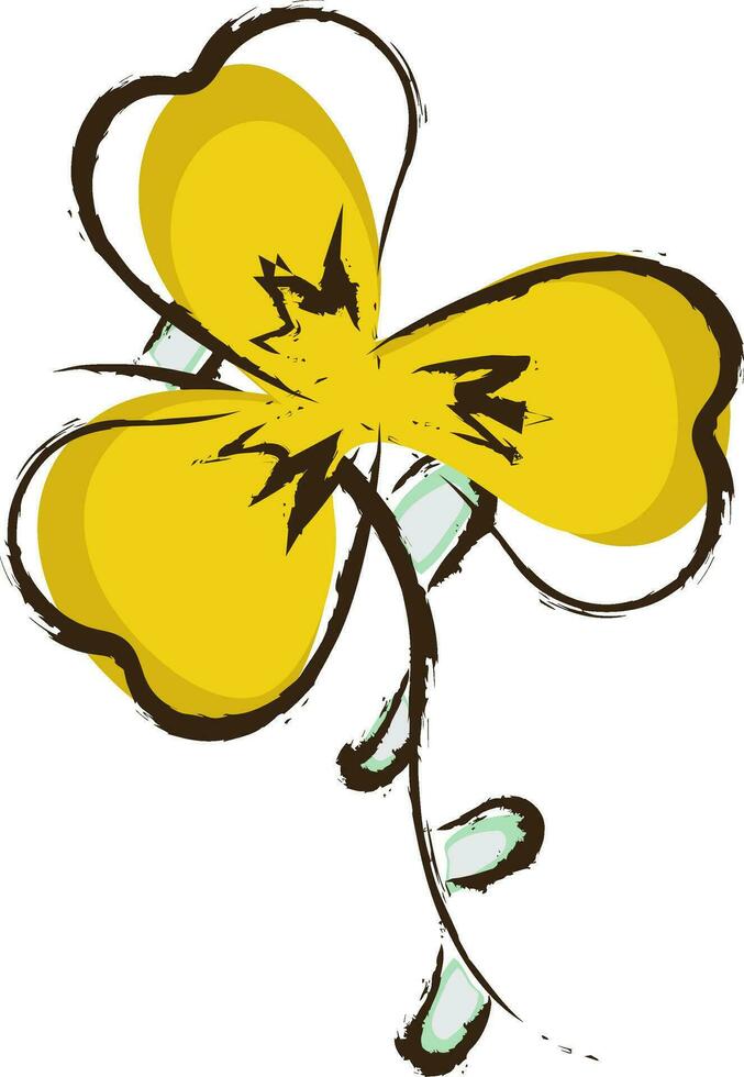 Hand drawn yellow flower design. vector