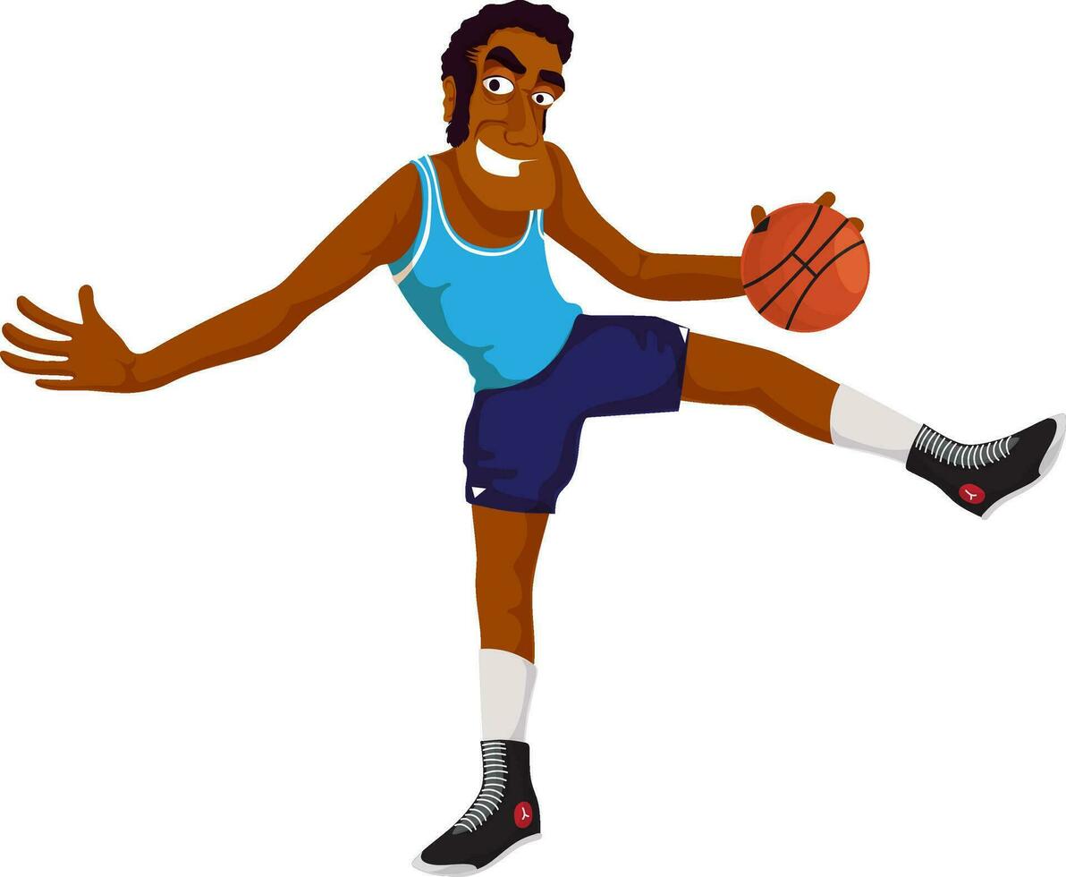 Cartoon character of a basketball player. vector