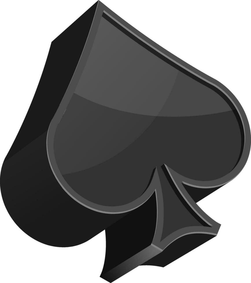 3D black spade, Playing card sign or symbol. 27680639 Vector Art at