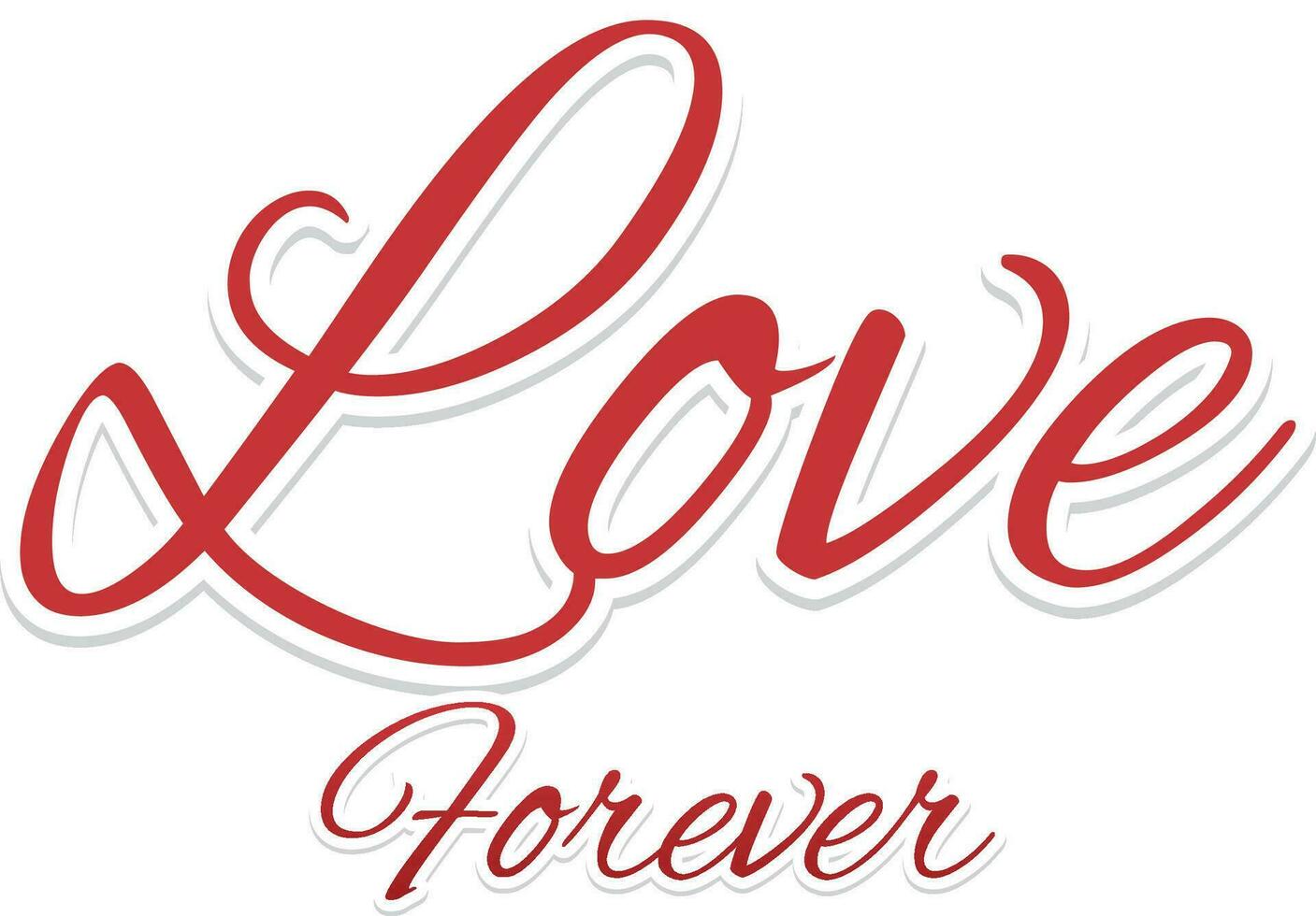creativo texto amor para siempre. vector