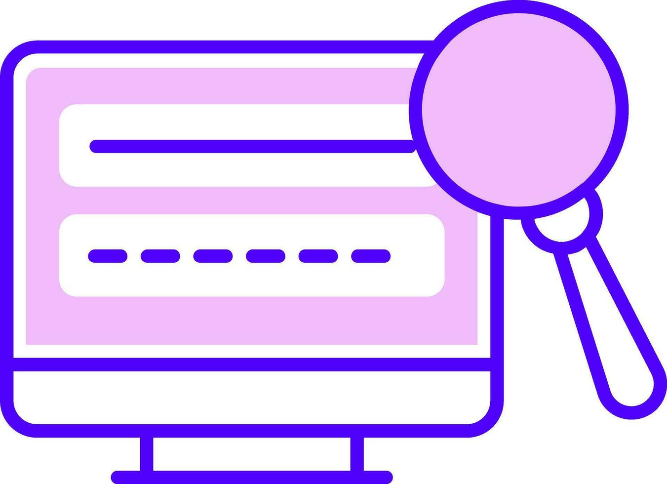 Vector illustration of Magnifying glass in desktop screen.