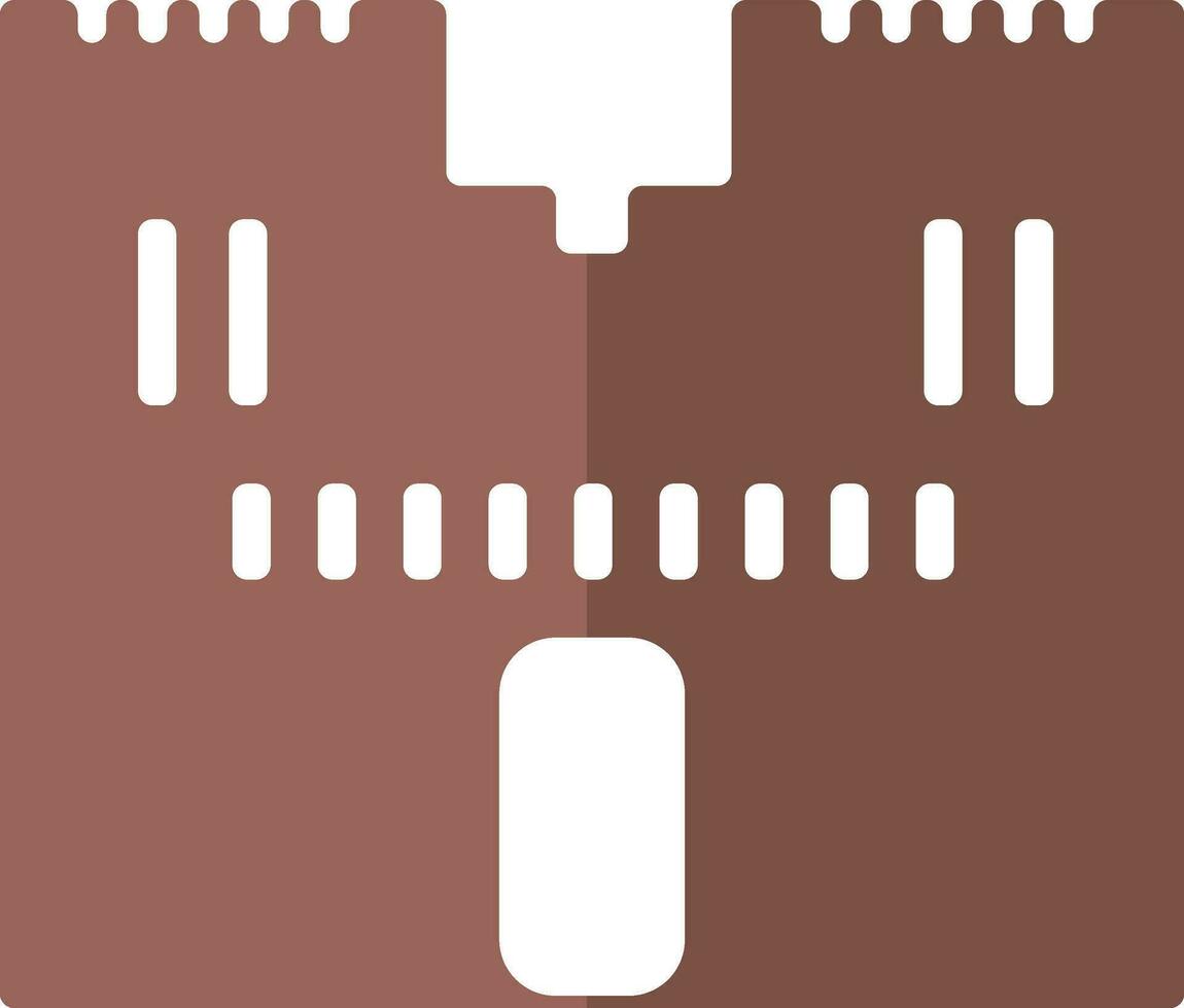 Building in brown and white color. vector