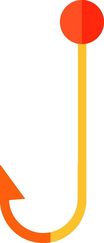 Shiny yellow and orange fishing hoke. vector