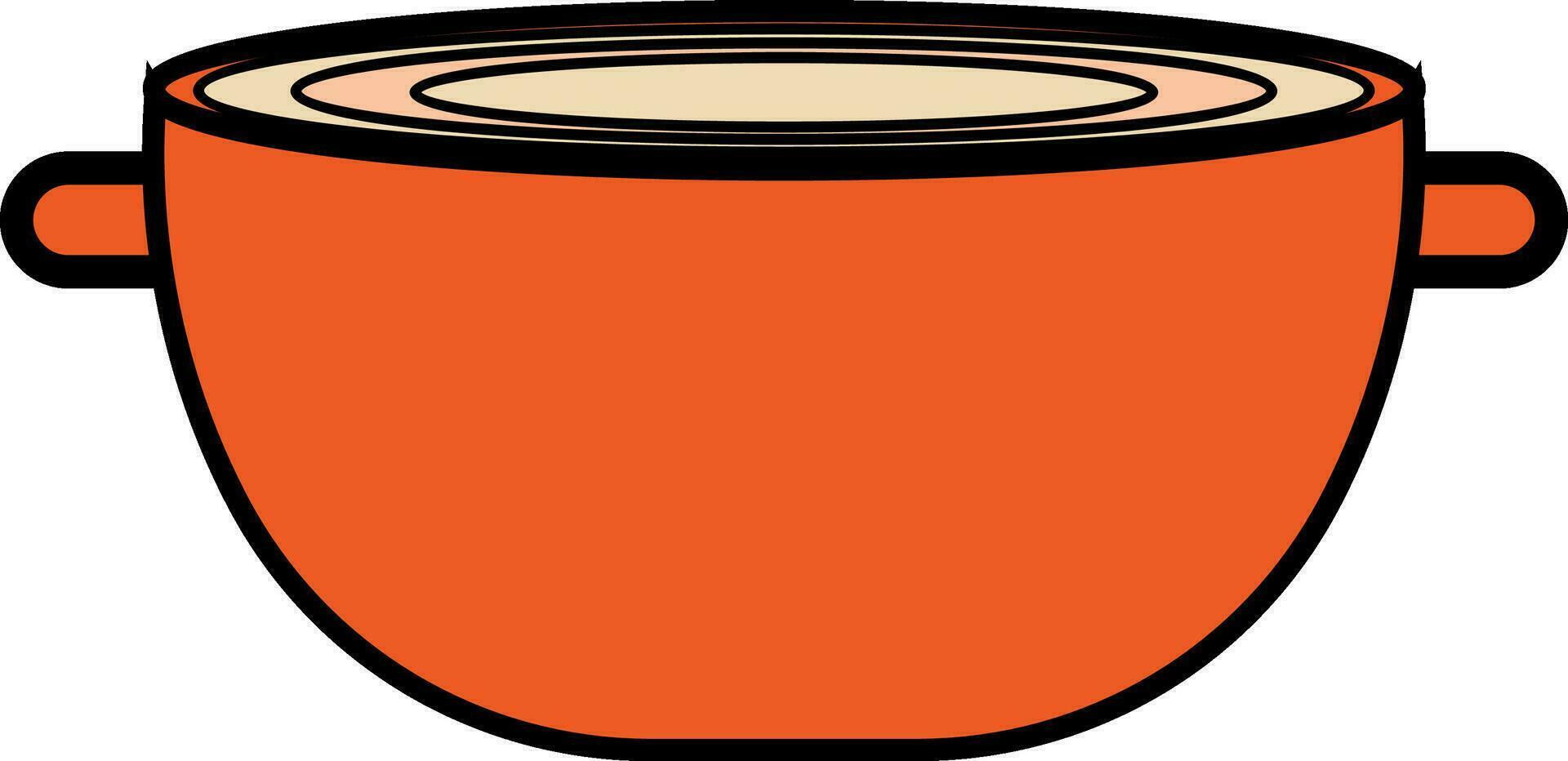 Orange bowl in flat style. vector