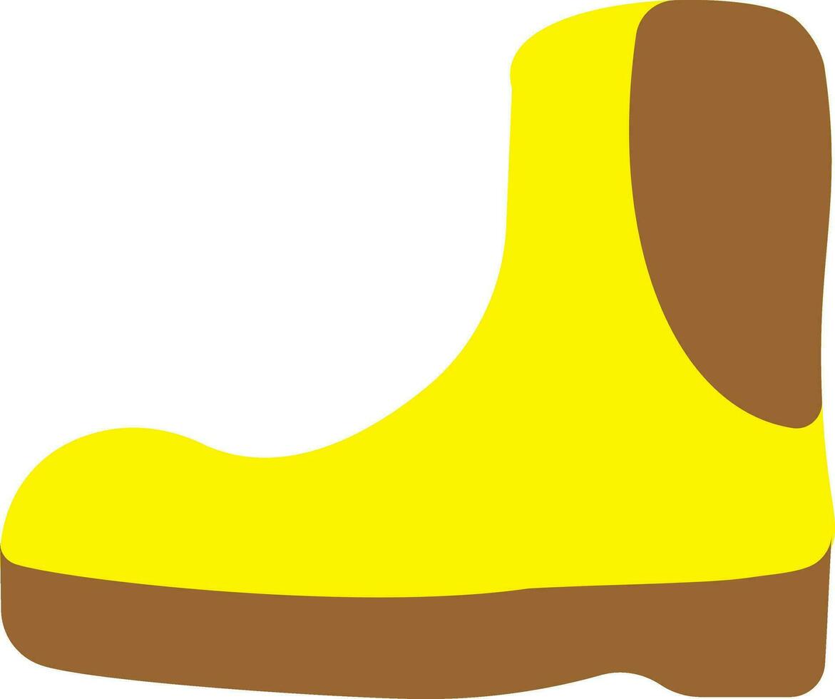 Isolated Boot Icon in Yellow and Brown Color. vector
