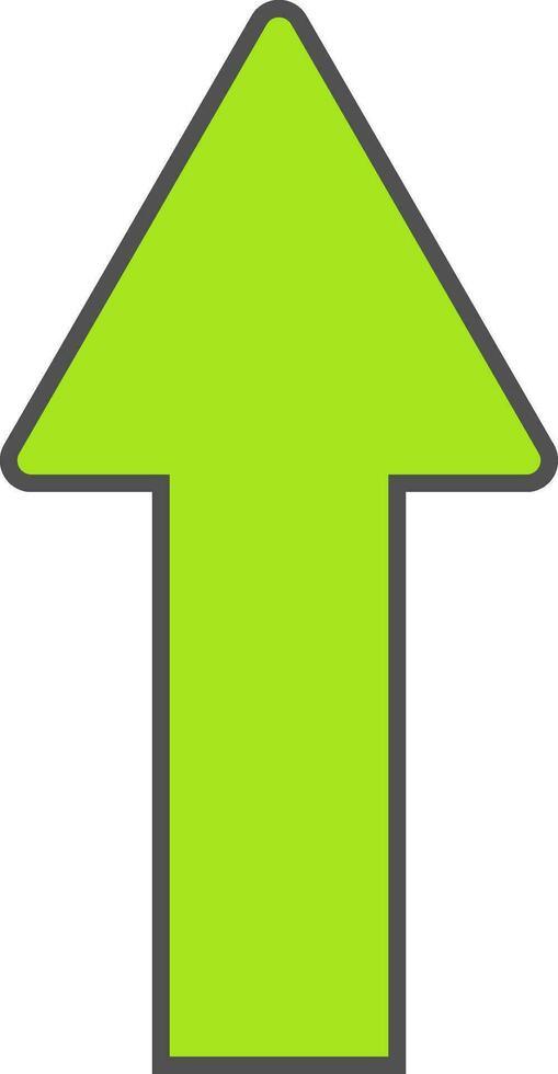 Flat illustration of an upward arrow. vector