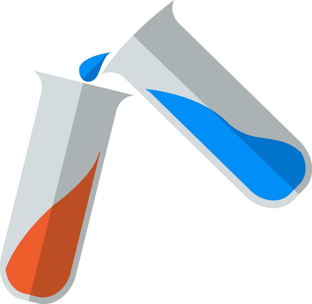 Orange and blue test tubes. vector