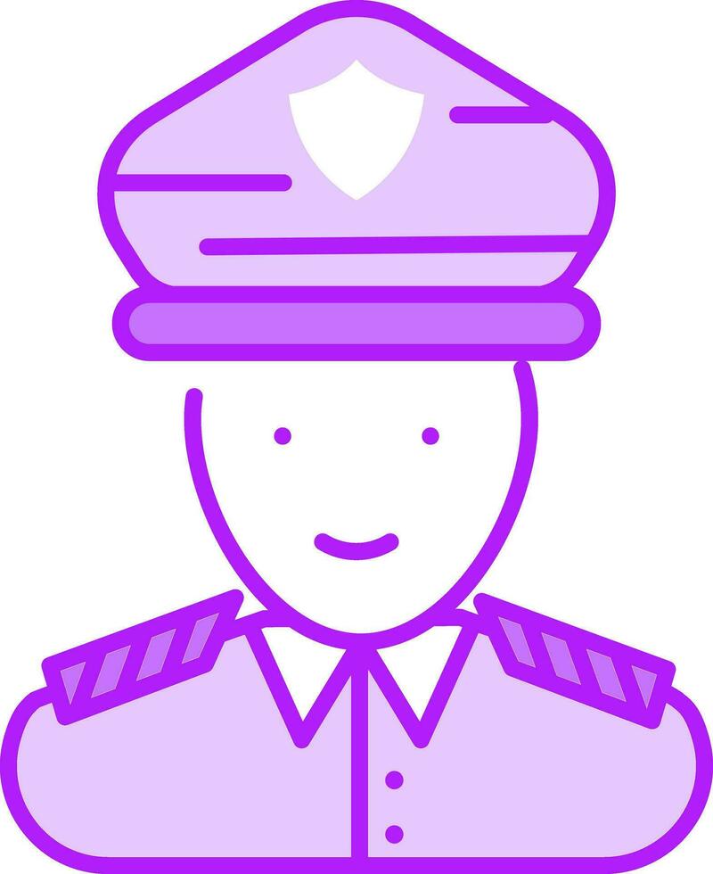 Security guard or officer man icon in flat style. vector