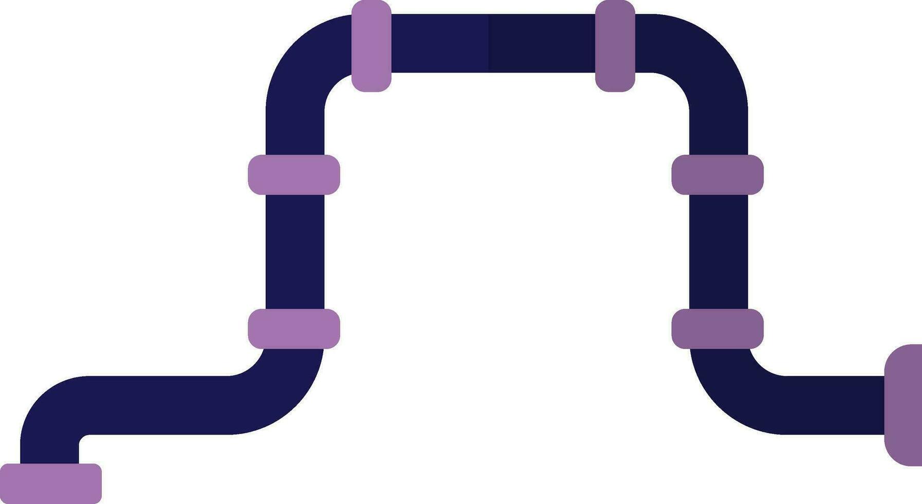 Curple connecting pipe made by purple color. vector