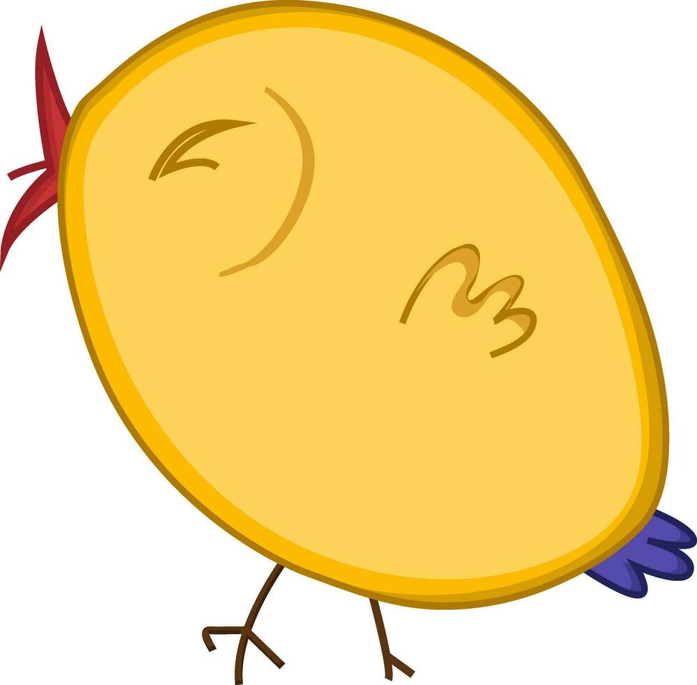 linda pájaro dibujos animados personaje en amarillo color. vector