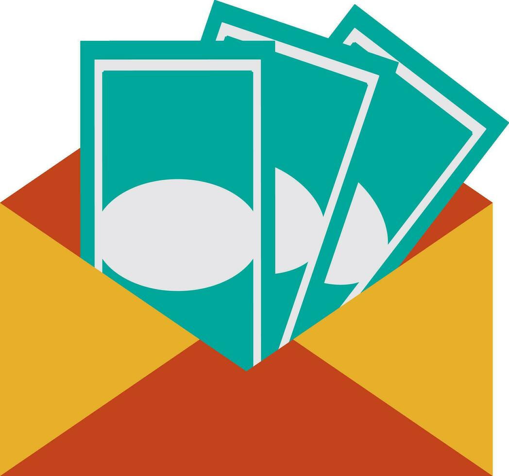 Blue money in envelope. vector