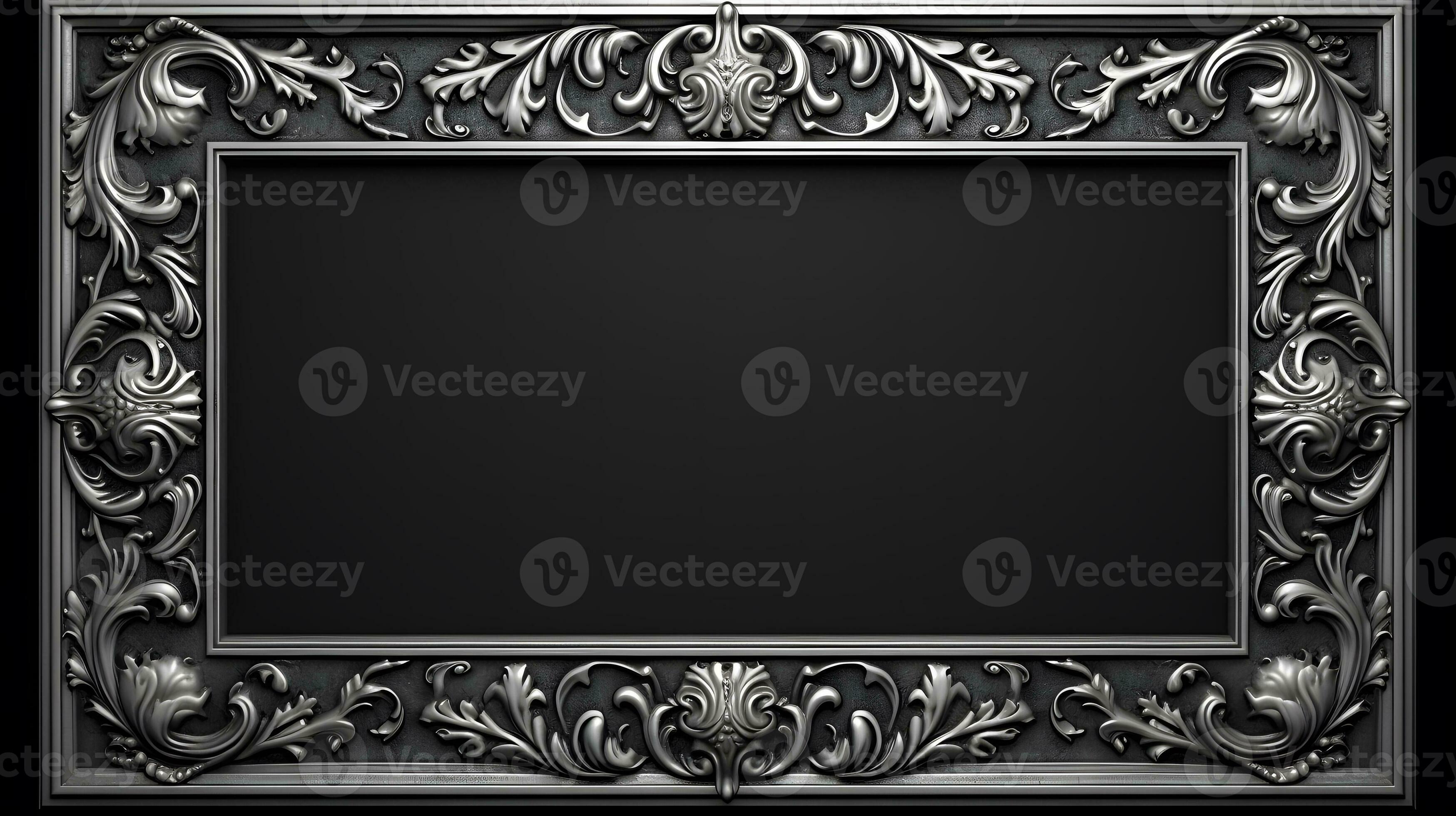 monochrome vintage luxury frame on black background 27681000 Stock