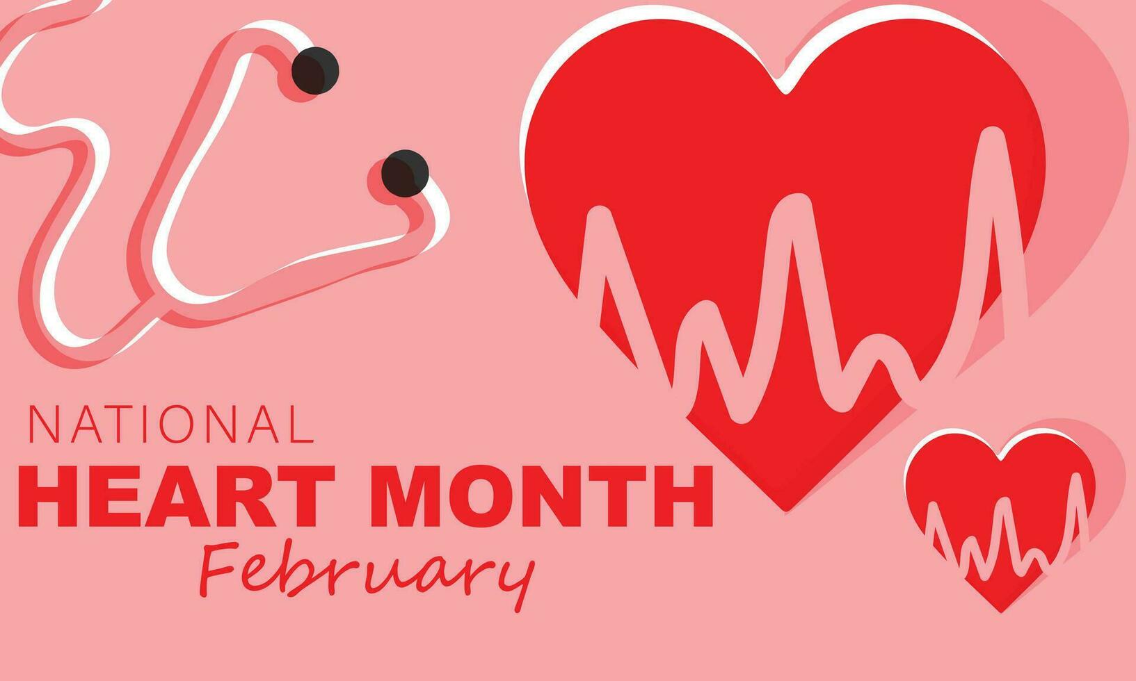 National Heart month. background, banner, card, poster, template. Vector illustration.