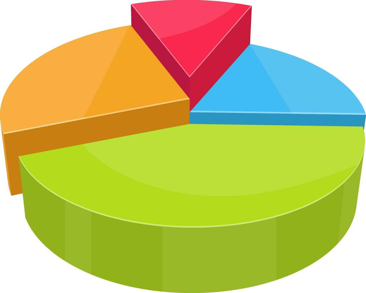 Colorful 3D pie chart for Business concept. vector