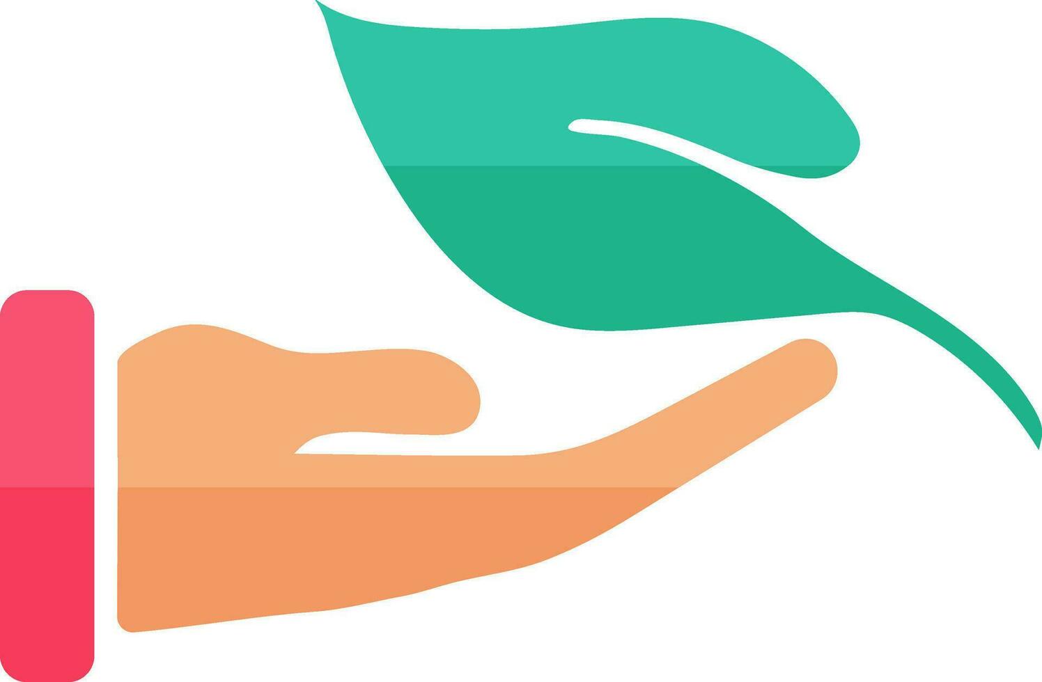Nature conservation or spa concept, icon of hand and leaf. vector