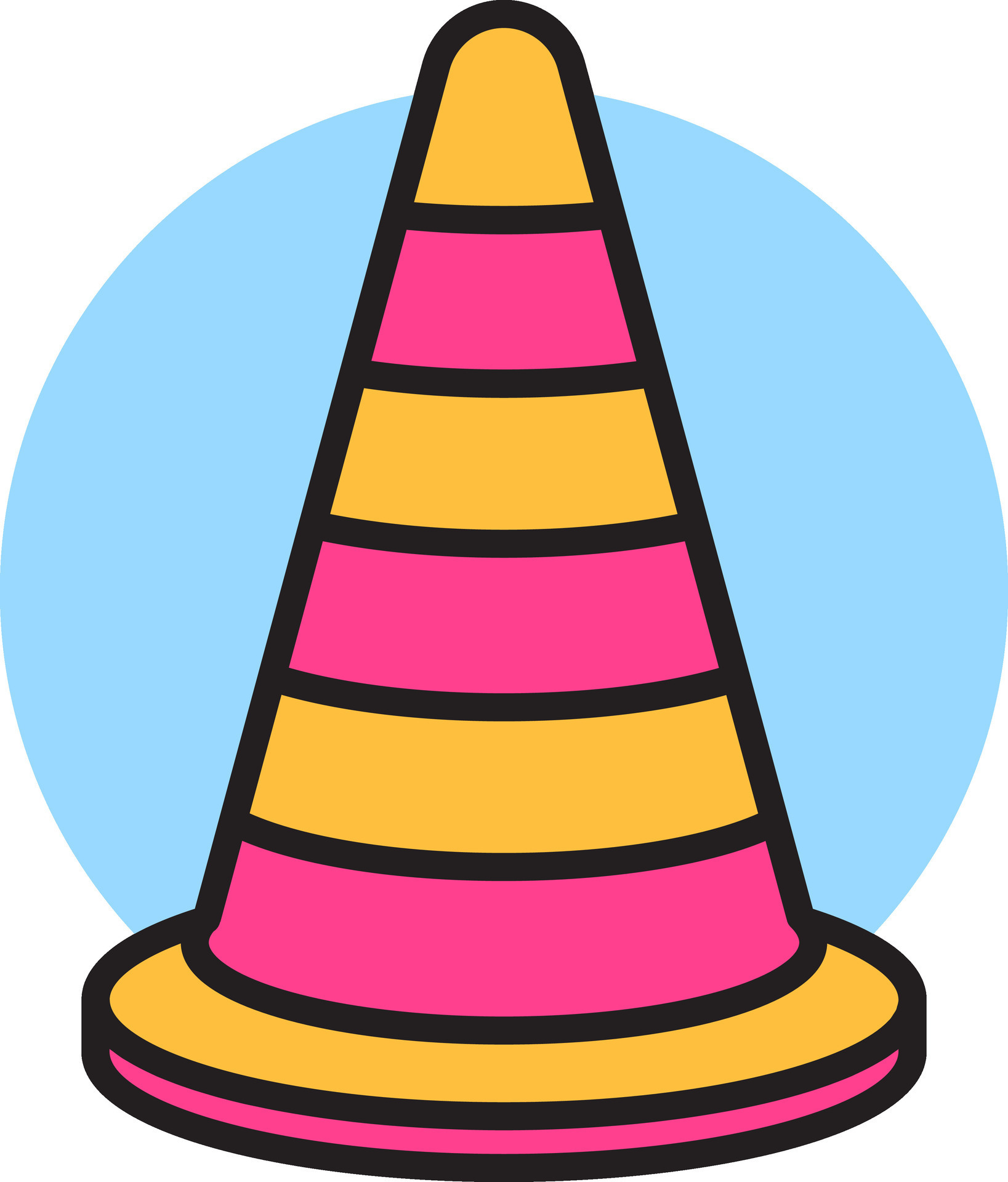Construction cone icon in pink and yellow. 27681186 Vector Art at Vecteezy