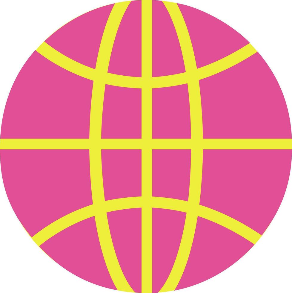 Earth globe in pink and yellow color. vector