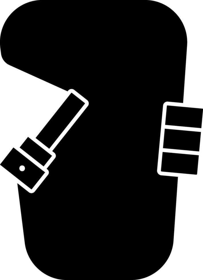 Carabiner Or Climbing Icon In black and white Color. vector