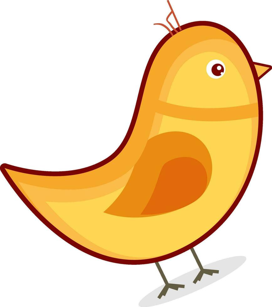 Flat illustration of yellow bird. vector