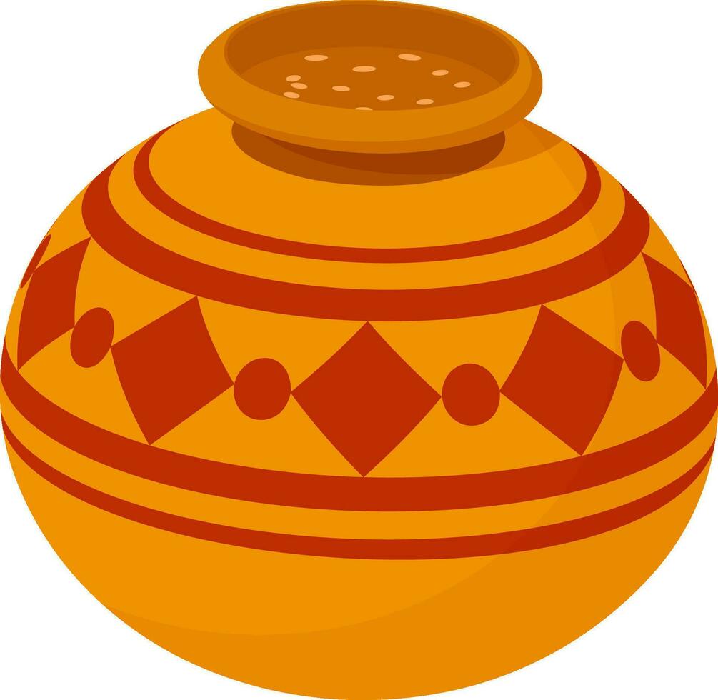 Flat illustration of decorative mud pot. vector