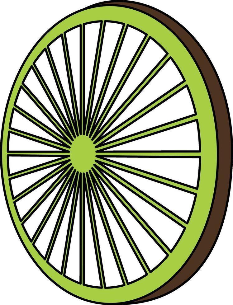 verde color con carrera estilo de rueda icono para agricultura. vector