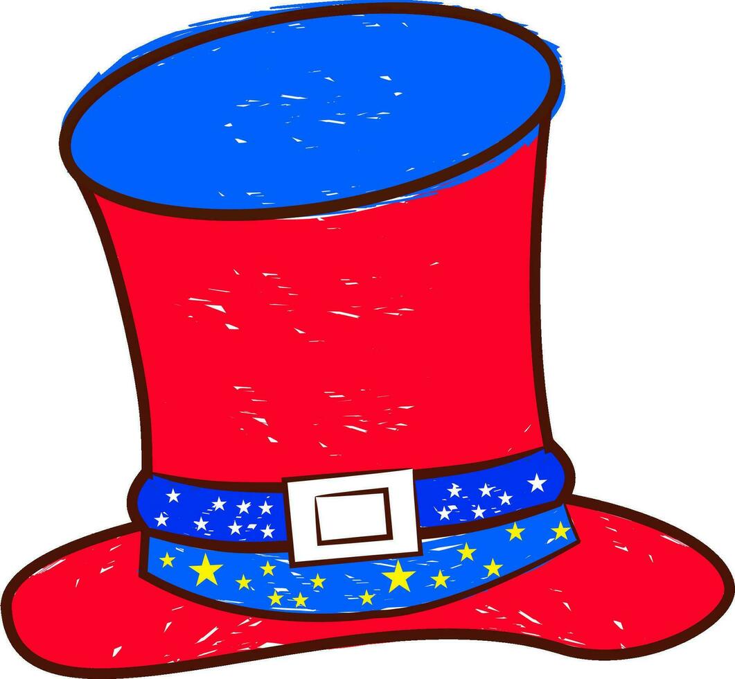 Flat icon of uncle sam's hat. vector