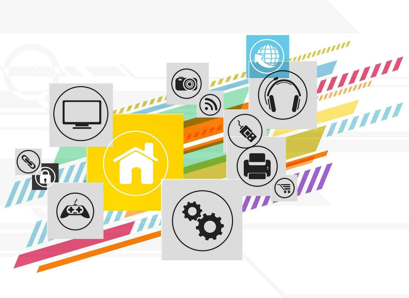 plano web símbolos en vistoso resumen antecedentes. vector