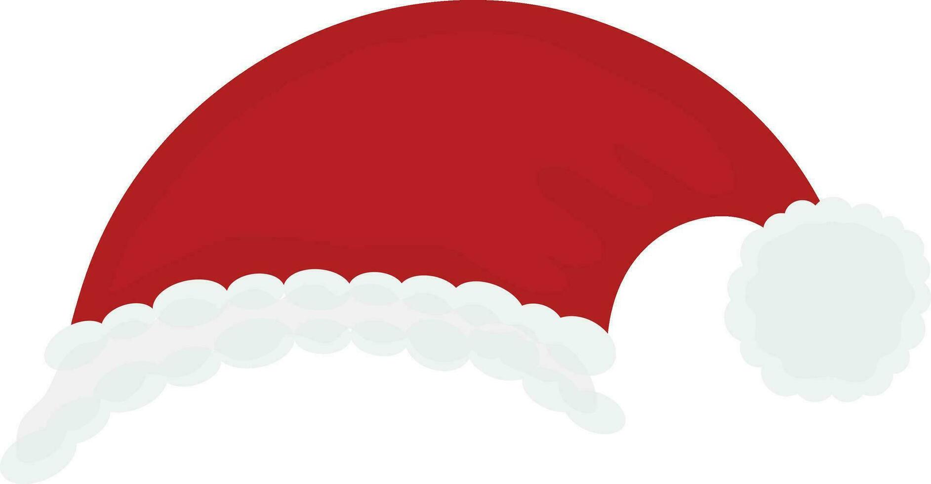 Icon of santa cap in red and white color. vector