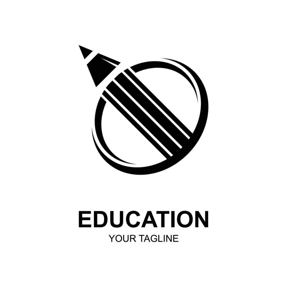 Education logo design with bachelor cap and book concept with creative idea vector