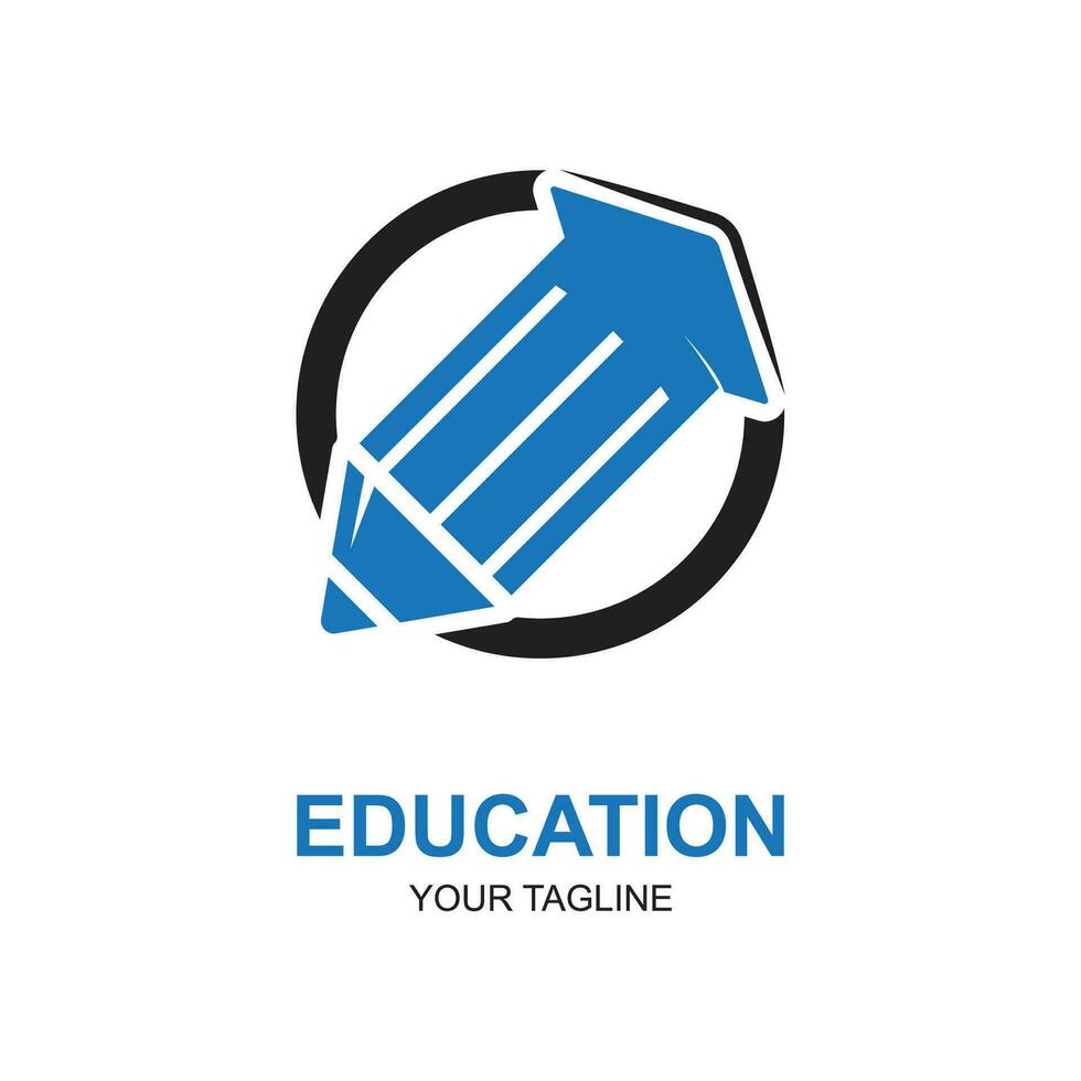 Education logo design with bachelor cap and book concept with creative idea vector