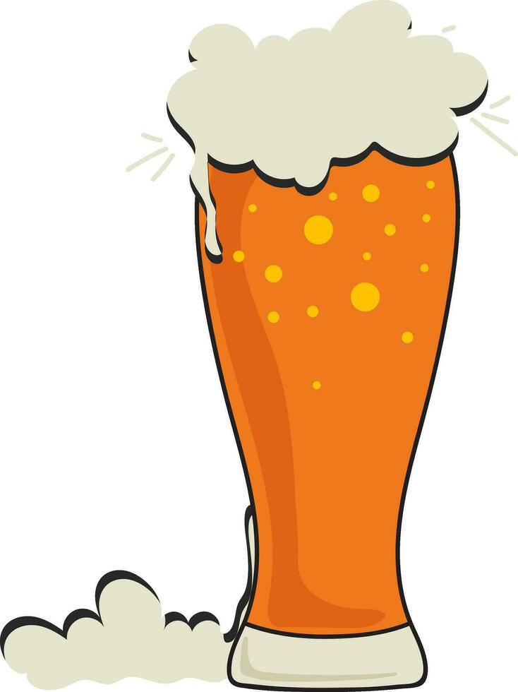 Isolated orange beer glass. vector