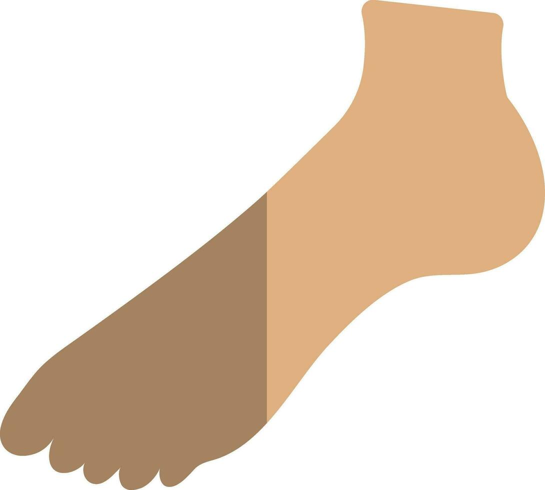 Feet icon in color with half shadow of body part. vector