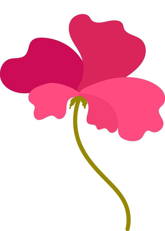 Flat style glossy pink flower. vector