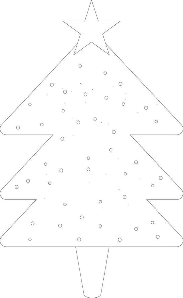 Line art illustration of Xmas Tree for Christmas celebration. vector