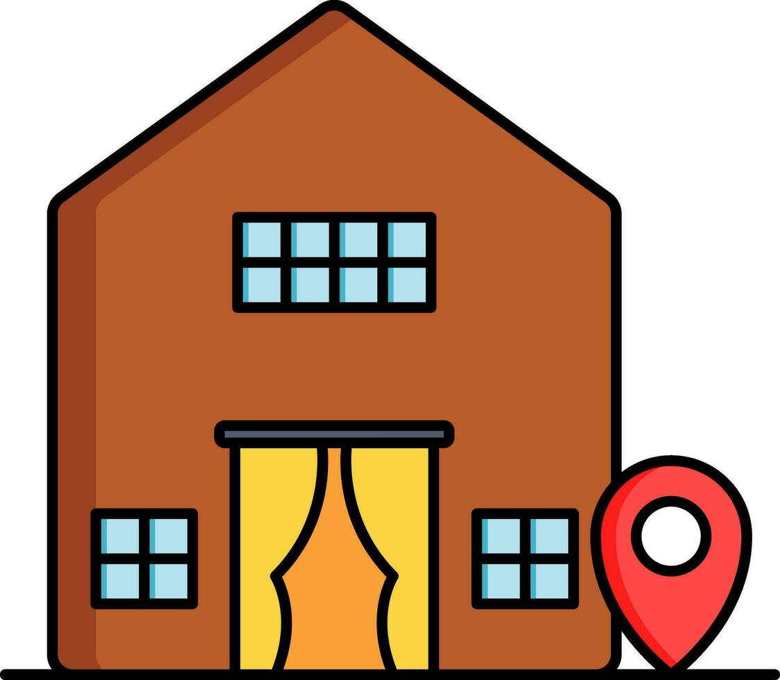 House location tracking icon in flat style. vector