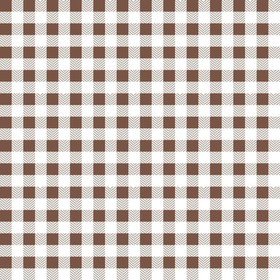 Brown plaid pattern with herringbone pattern inside background. plaid pattern background. plaid background. Seamless pattern. for backdrop, decoration, gift wrapping, gingham tablecloth, blanket vector