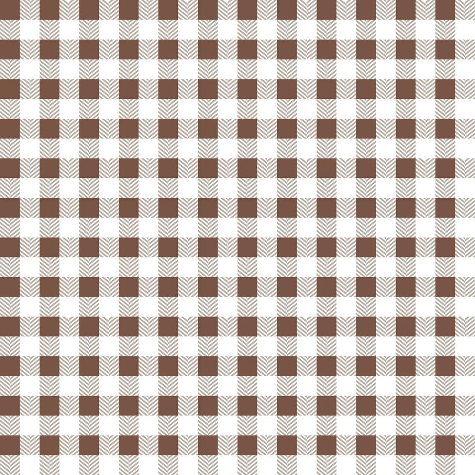 Brown plaid pattern with herringbone pattern inside background. plaid pattern background. plaid background. Seamless pattern. for backdrop, decoration, gift wrapping, gingham tablecloth, blanket vector