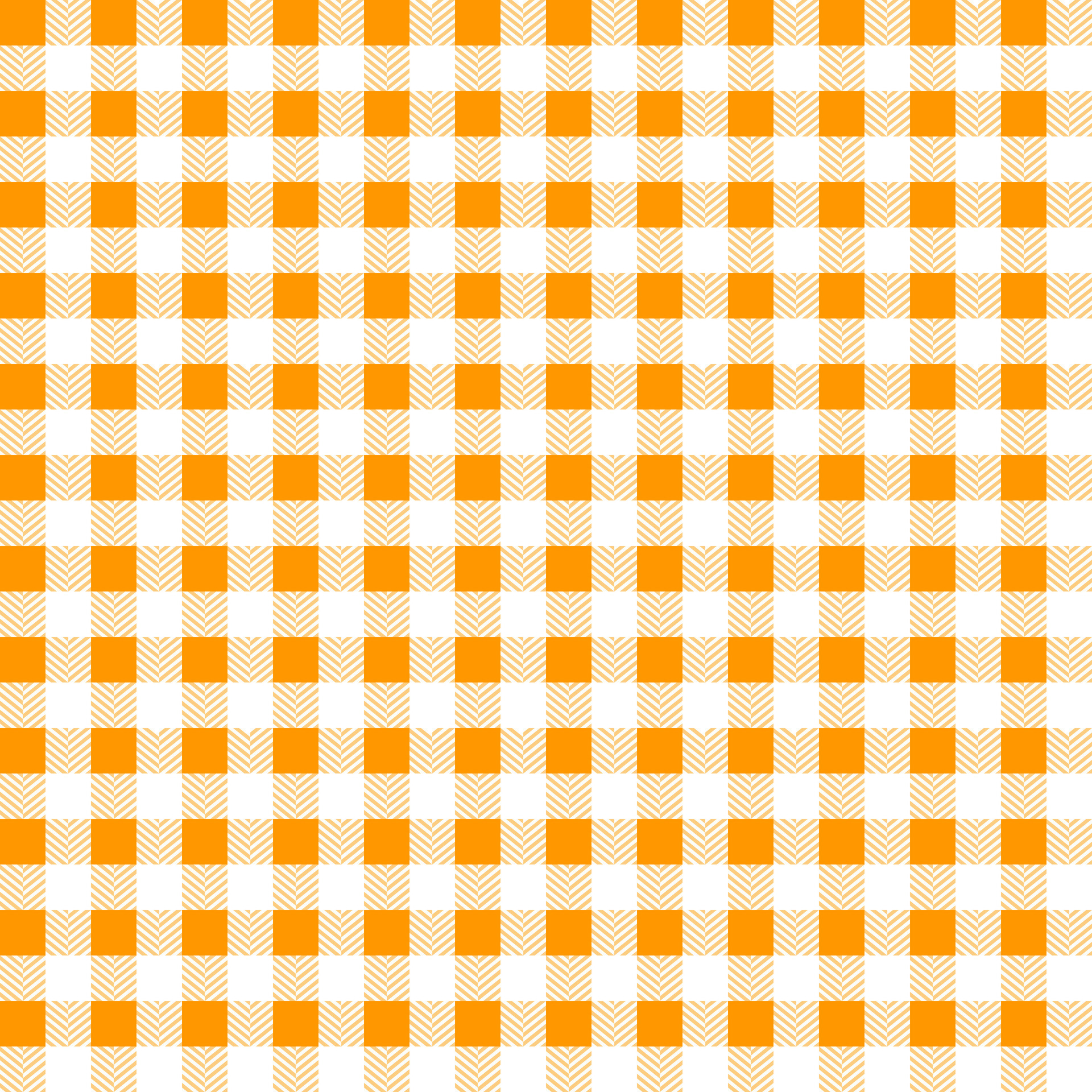 Orange plaid pattern with herringbone pattern inside background. plaid