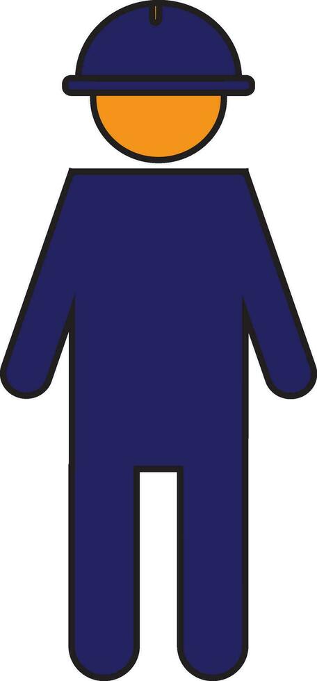 Character of faceless man wearing helmet. vector