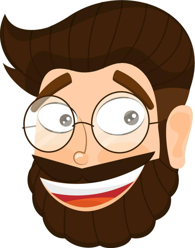 Character cartoon of happy man face. vector