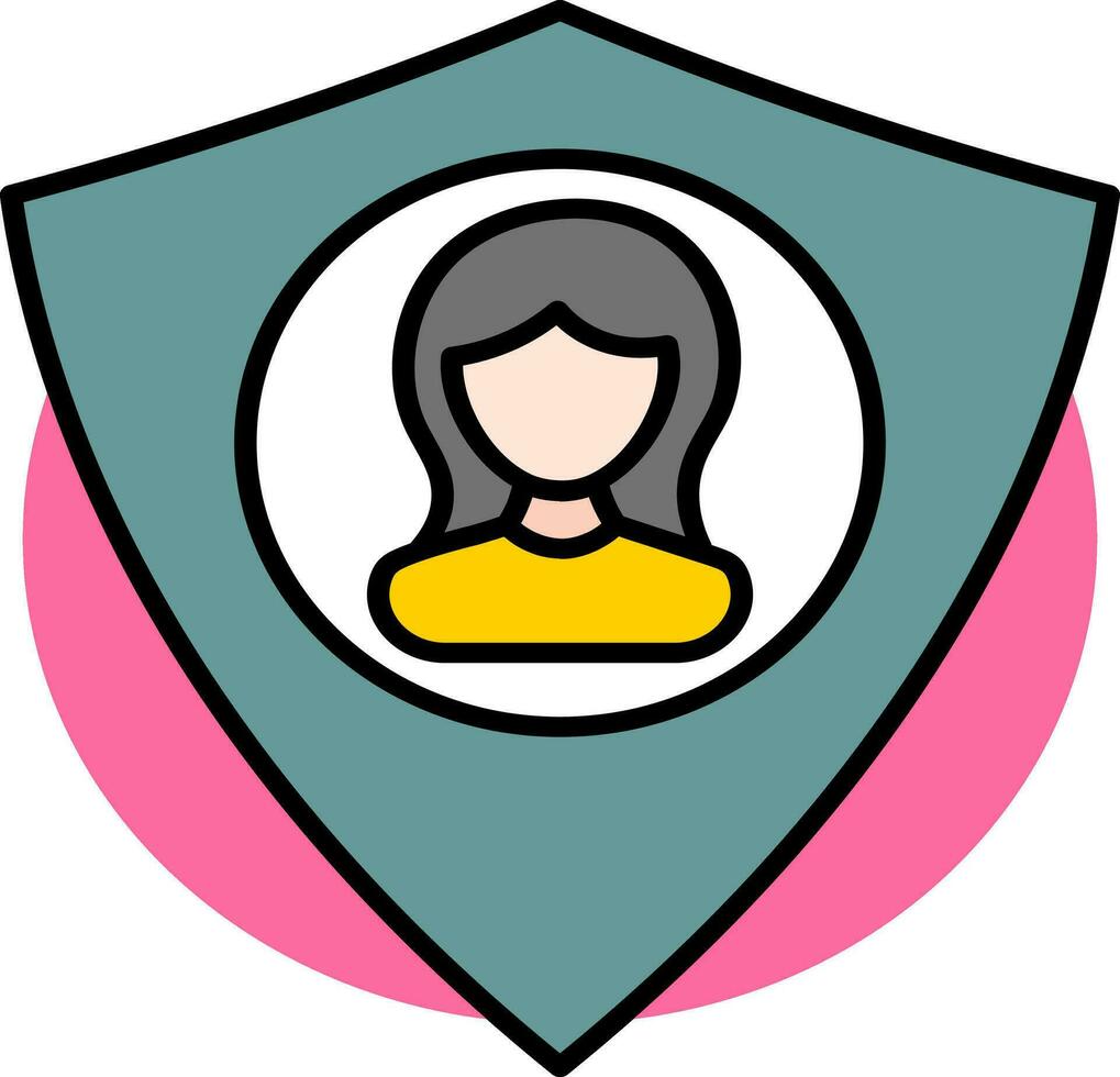 perfil o usuario proteccion proteger icono en rosado redondo forma. vector