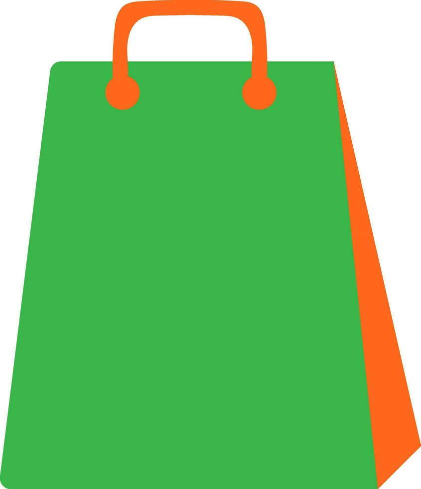 Orange and green shopping bag. vector