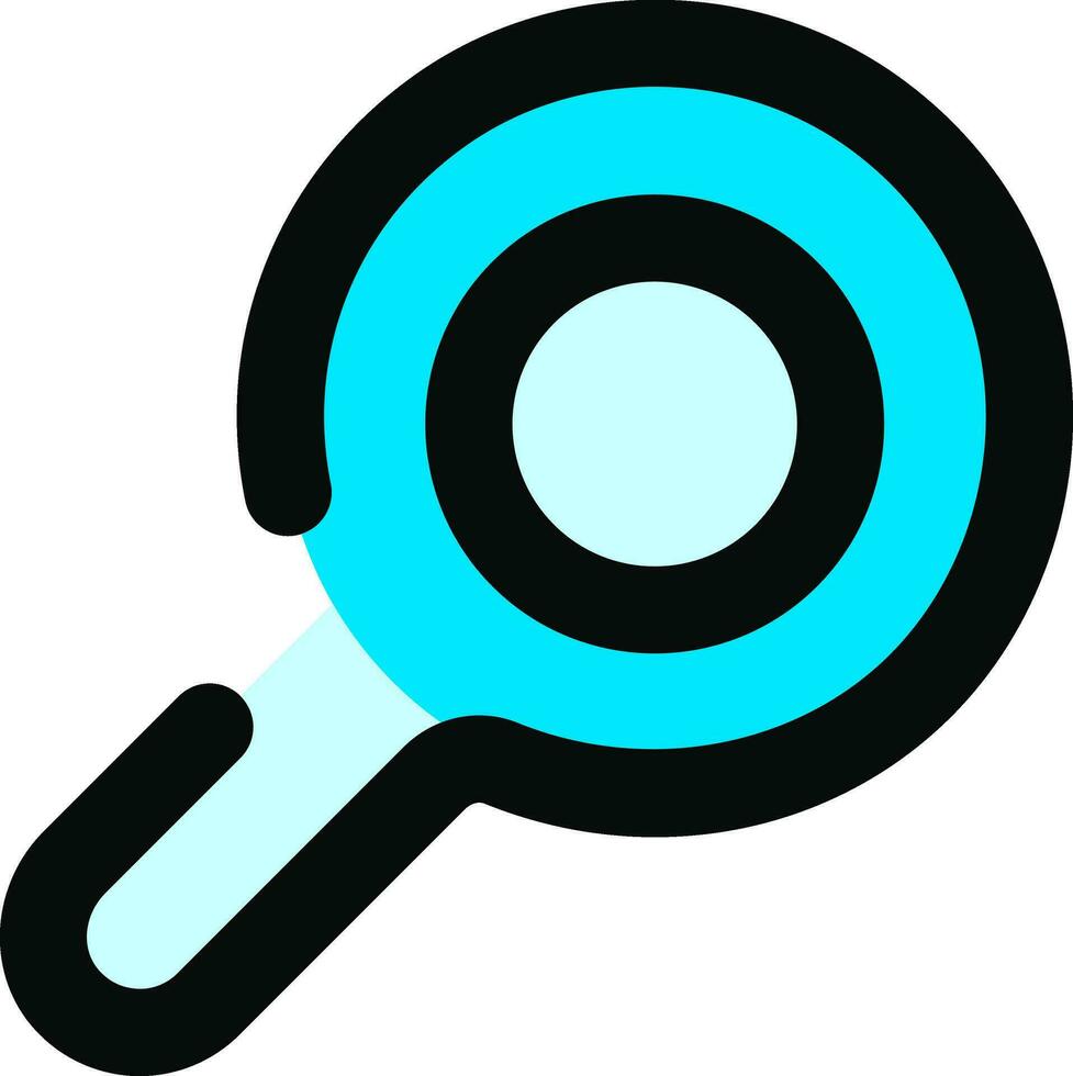 Search or Magnifying glass icon in blue and black color. vector