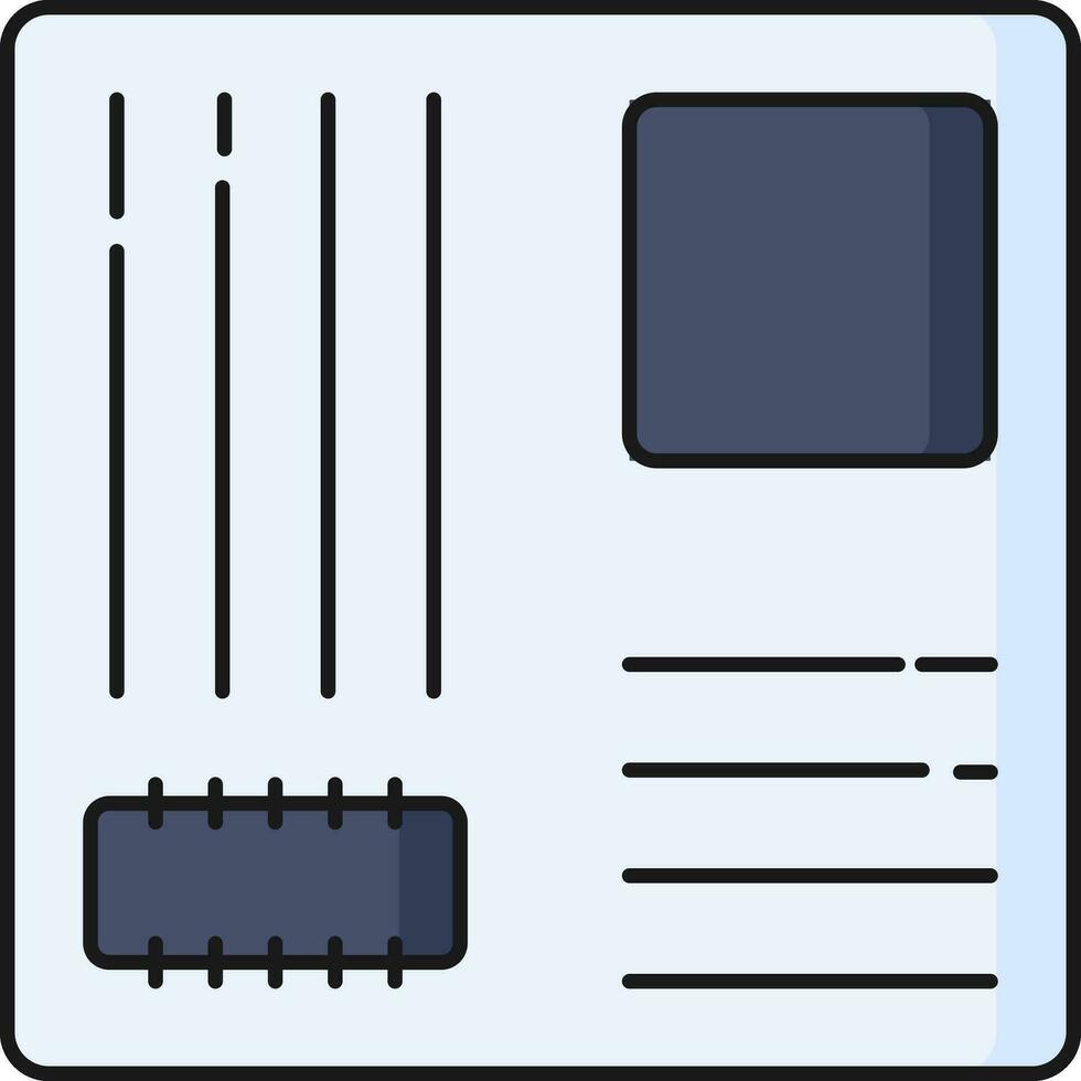 Motherboard Icon In Blue And Gray Color. vector