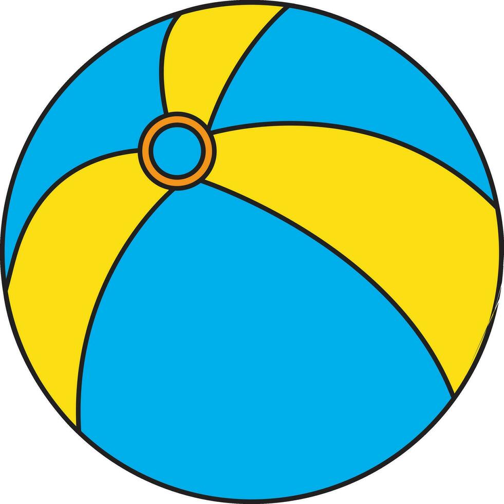 Illustration of beach ball icon in color. vector