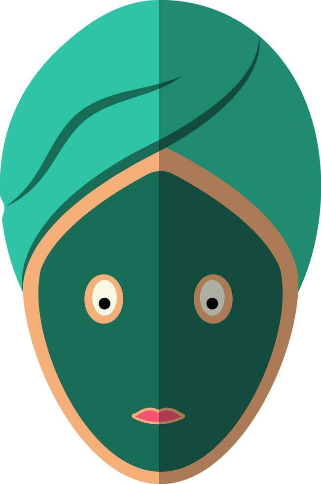 Facial mask on women face icon. vector