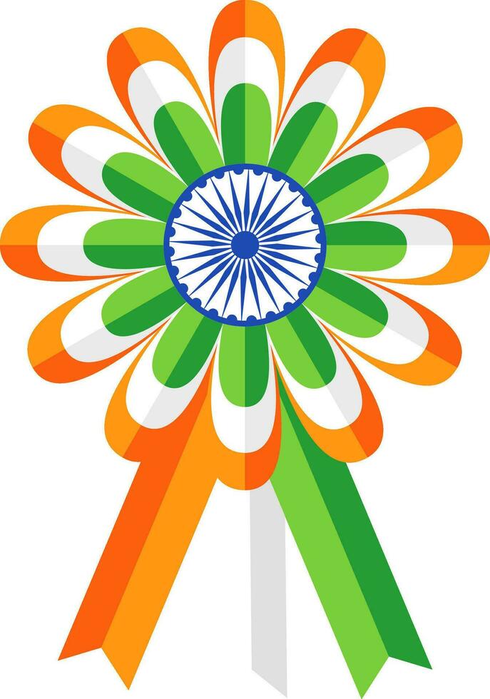 Beautiful badge or ribbon in Indian flag color. vector