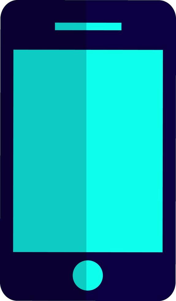 Half shadow of smart phone icon in isolated. vector
