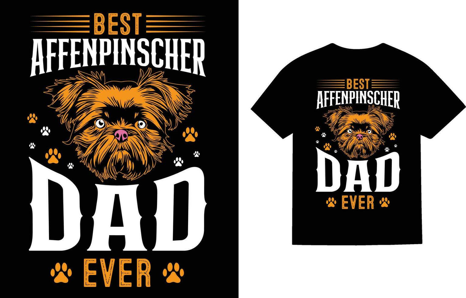 Affenpinscher Dog T-Shirt Design vector