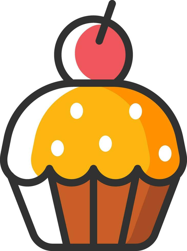 Muffin icon or symbol in flat style. vector